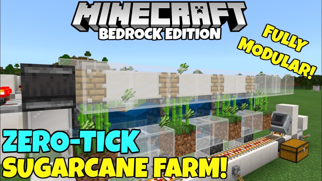 Minecraft Bedrock Zero Tick Sugarcane Farm Tutorial Instant Sugarcane Mcpe Xbox Pc Game Designers Hub