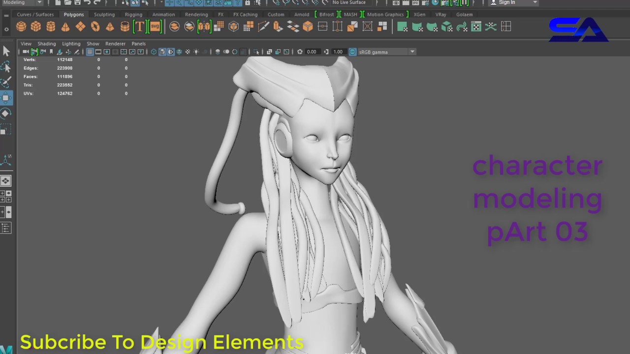 Maya Character modeling tutorial, part,,03 Hair modeling by Design ...