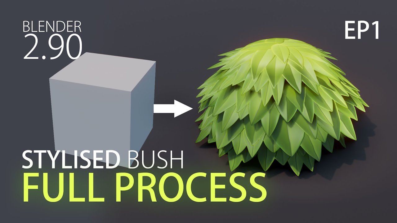 EP1 Stylised Bush PBR Gameready 3d Model in Blender 2